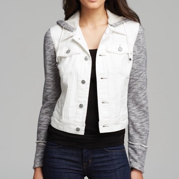 Free People Distressed Hooded Jean Jacket Size: XS - Picture 3 of 13